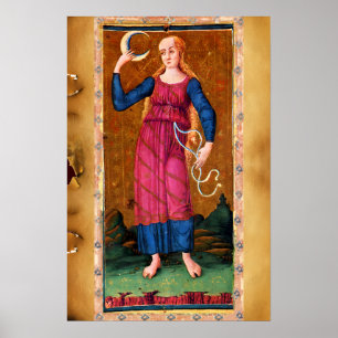 POSTER TAROTS ANCIENS RENAISSANCE 18 / LA LUNE