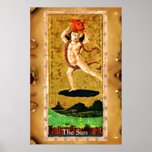 POSTER TAROTS DE RENAISSANCE ANTIQUE 19 / LE SOLEIL