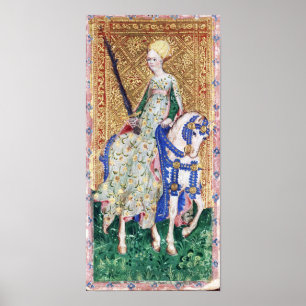 POSTER TAROTS DE RENAISSANCE ANTIQUE /LADY DES ÉPÈRES