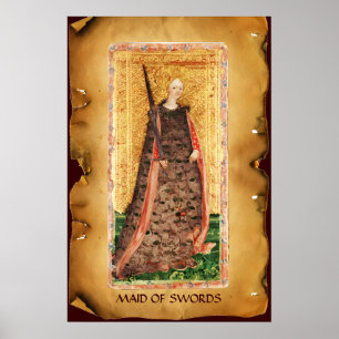 POSTER TAROTS DE RENAISSANCE ANTIQUE / MAIN D'ÉPÉE