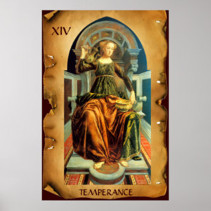 POSTER TAROTS RENAISSANCE ANTIQUES 14 / TEMPÉRANCE