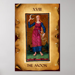 POSTER TAROTS RENAISSANCE ANTIQUES 18 / LA LUNE