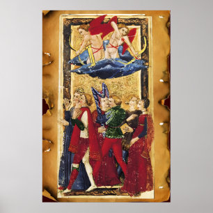 POSTER TAROTS RENAISSANCE ANTIQUES 6 / LES AMOUREUX