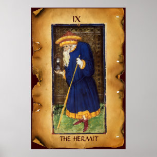POSTER TAROTS RENAISSANCE ANTIQUES 9 / L'ERMITE
