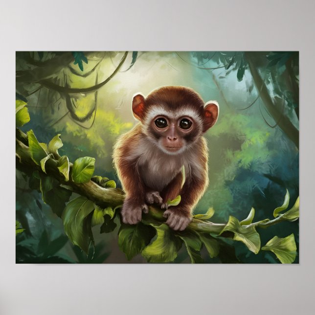 Poster Tarsius Syrichta : Singe Tarsier dans la jungle na (Devant)
