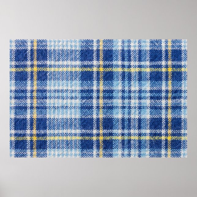 Poster Tartan bleu et jaune ou arrière - plan plaid pour  (Devant)