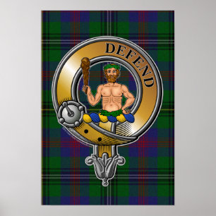 Poster Tartan en bois et insigne