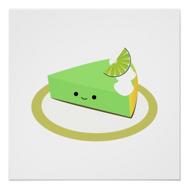 Poster Tarte à citron vert à clé mignonne (Devant)