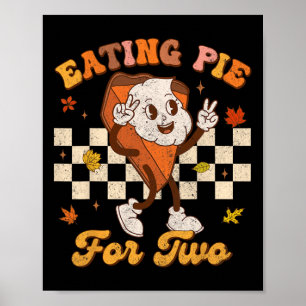 Poster Tarte Citrouille Rétro Pour Deux Preg Thanksgiving