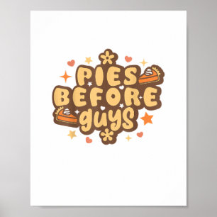 Poster Tartes rétro avant les gars drôle tartes Thanksgiv