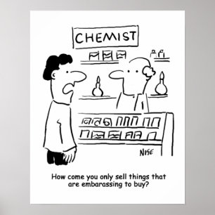 Poster Tasse Chemist ne vend que des produits embarrassan