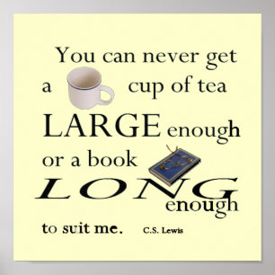 Poster Tasse de thé assez grand - C.S. Lewis