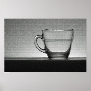 Poster Tasse en verre transparent rétroéclairé