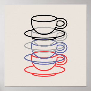 Poster Tasses à café Art vibrant