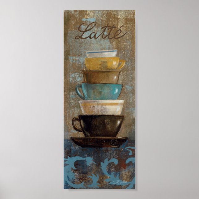 Poster Tasses à café empilées (Devant)