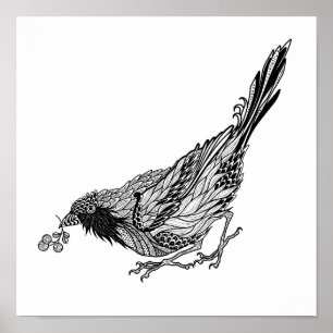 Poster Tatouage 2 d'oiseau