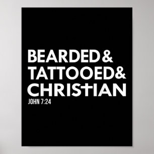 Poster Tatouage à oreilles Christian Drôle Barbe Tatouage