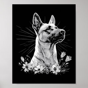 Poster Tatouage de style rétro Amoureux des chiens belge