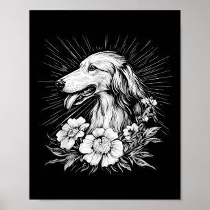 Poster Tatouage de style rétro Amoureux des chiens de Bor