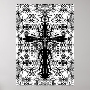 Poster tatouage et croix
