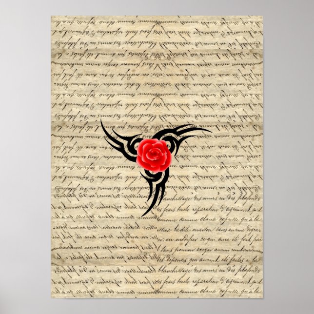 Poster Tatouage rose (Devant)