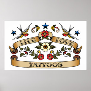 Poster Tatouages vivants d'amour
