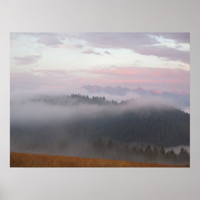 Poster Tatras et brouillard (Devant)