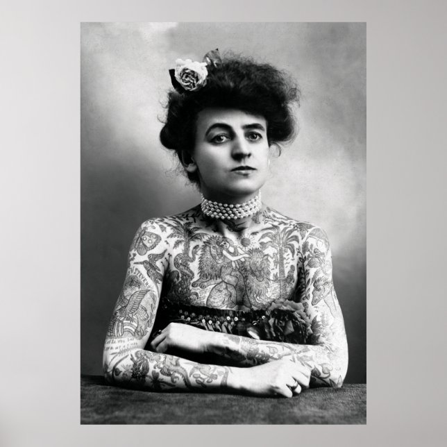 Poster TATTOO LADY c. 1900 (Devant)