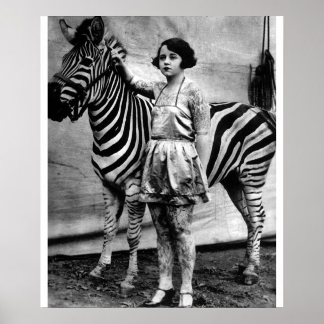 Poster Tattooé Circus Lady et Zebra (Devant)