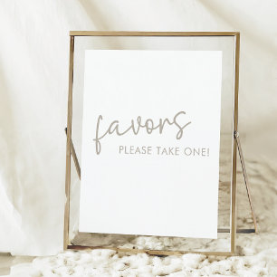 Poster Taupe et blanc minimal Fête des mariées de script
