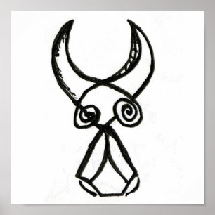 Poster Taureau cubiste