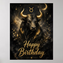 Taureau Joyeux Anniversaire Conception de Signe du