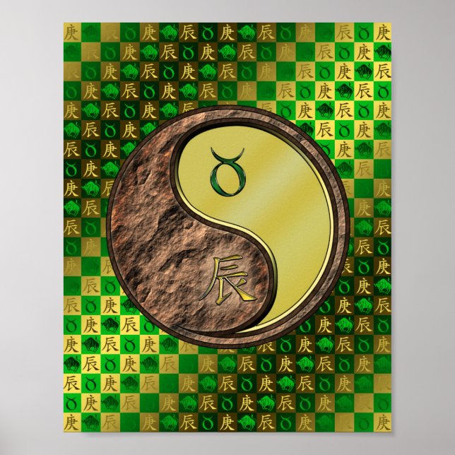 Poster Taurus & Dragon métallique (Devant)