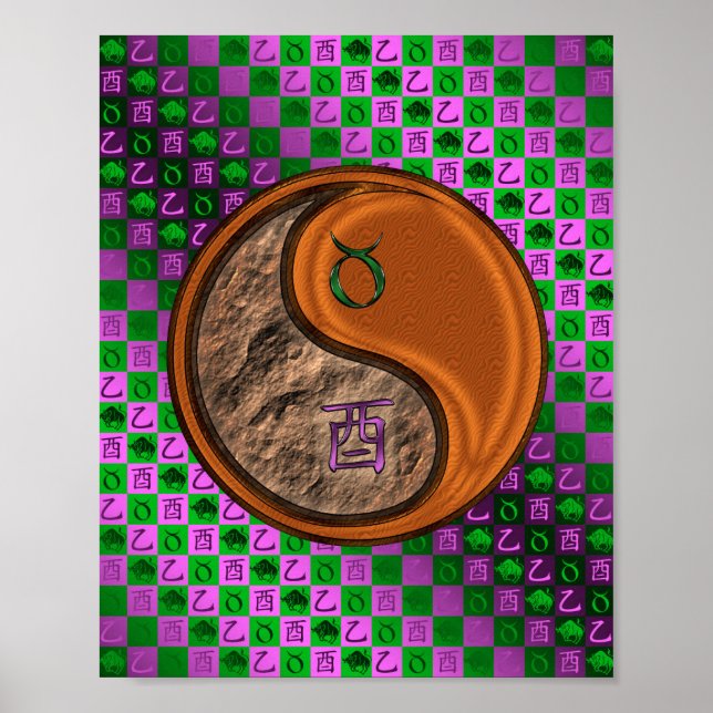 Poster Taurus et coq de bois (Devant)