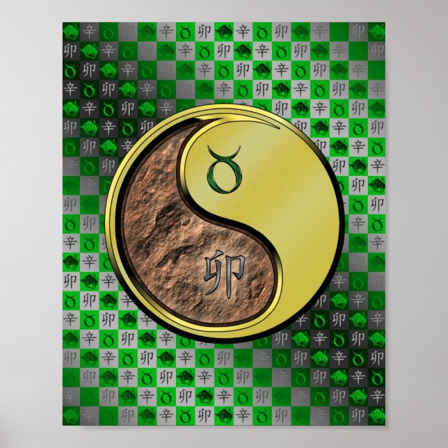 Poster Taurus et lapin métallique (Devant)