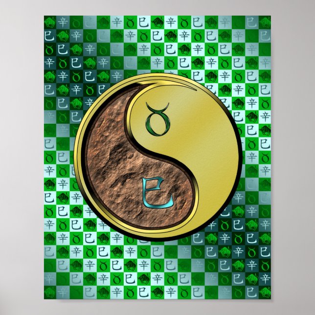 Poster Taurus et serpent métallique (Devant)