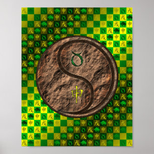 Poster Taurus et singe de la Terre