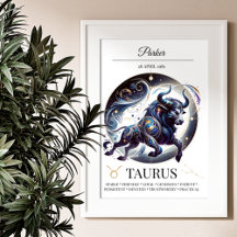 Taurus Personnalisé Elégant Zodiac Aquarelle