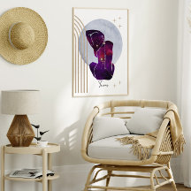 Taurus Purple Gold Féminine Zodiac Design