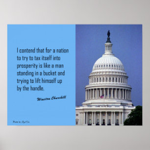 Poster Taxes et politique Winston Churchill cite