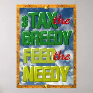 Poster Taxes l'affiche gourmande Nourrir le nécessiteux
