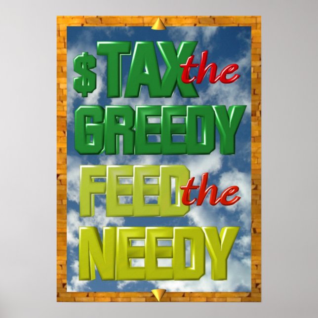 Poster Taxes l'affiche gourmande Nourrir le nécessiteux (Devant)
