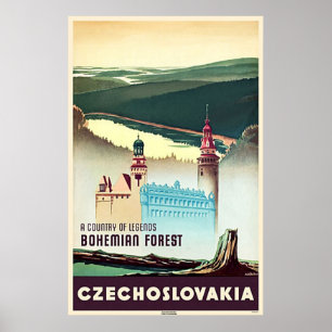 Poster Tchécoslovaquie Forêt de Bohême