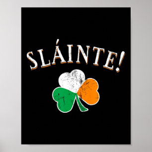 Poster Tchin Toast Drapeau Irlande Trèfle Saint-Patrick D