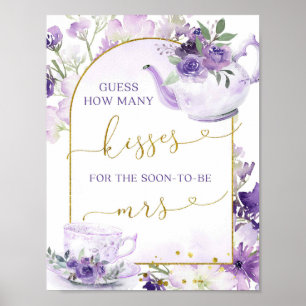 Poster Tea Floral Violet Combien de baisers Jeux natifs