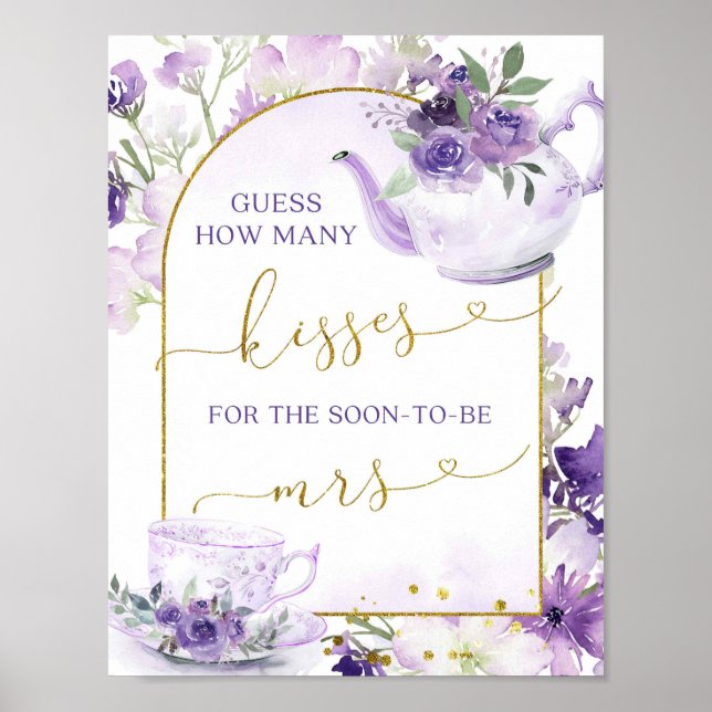 Poster Tea Floral Violet Combien de baisers Jeux natifs (Devant)
