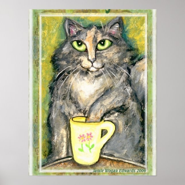 Poster Tea Love Maine Coon Cat (Devant)