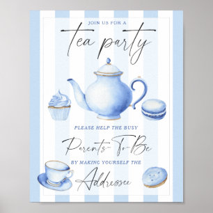 Poster Tea party - Aidez les parents occupés à s'adresser
