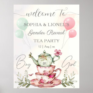 Poster Tea Party Aquarelle Teapot Genre Reveillez