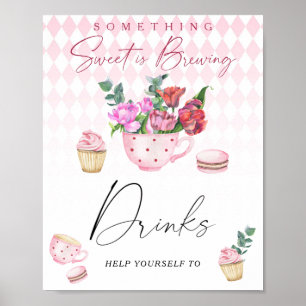 Poster Tea party baby shower - Boissons